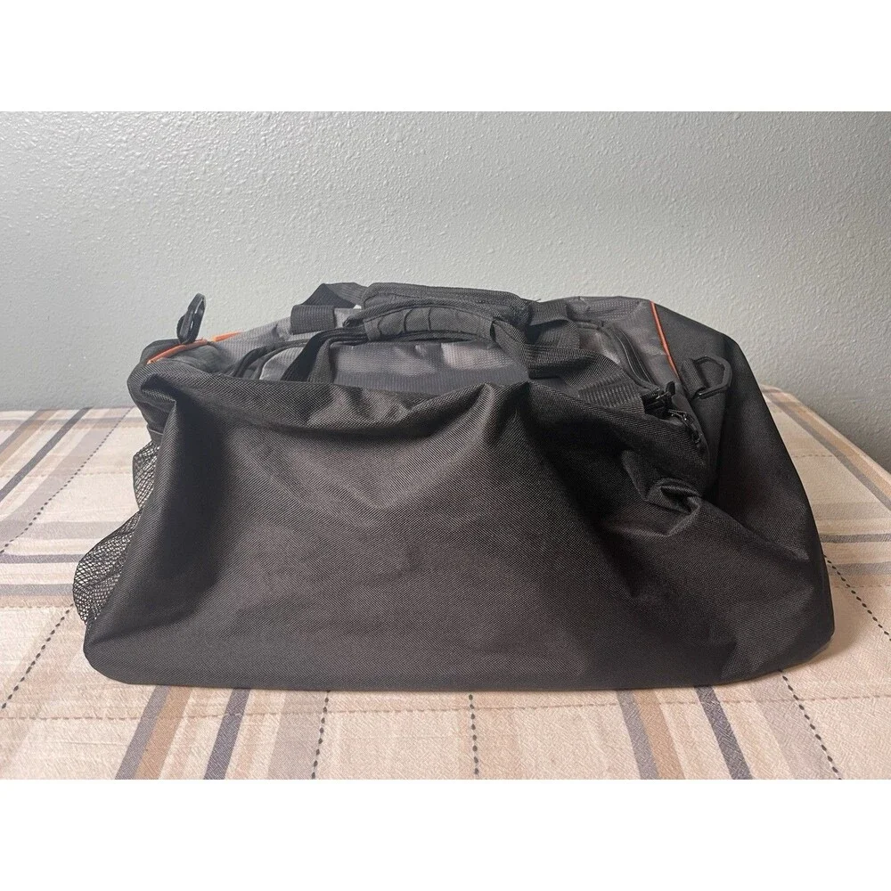 Harley Davidson Motorcycles Duffle Gym Sports Bag Black Orange & Gray Skull